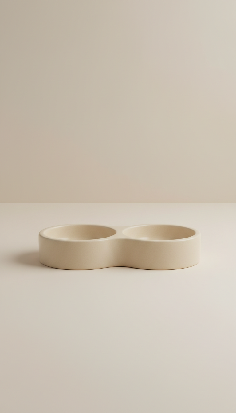 Set ciotole in ceramica beige crema