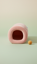 Tunnel per gatti in peluche rosa cipria